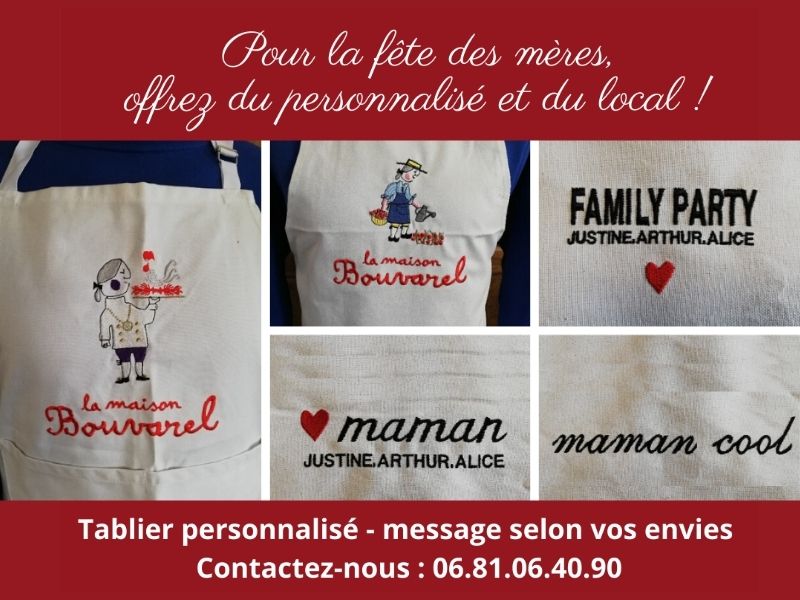 Tablier fête des mères personnalisé : tablier de cuisine pour maman