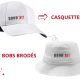 Vue de face d'une casquette brodée - Vue de face d'un bob brodé
