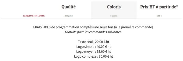 tarif_casquette personnalisée brodée-casquette brodée personnalisée-bob personnalisé brodé-Brod'art