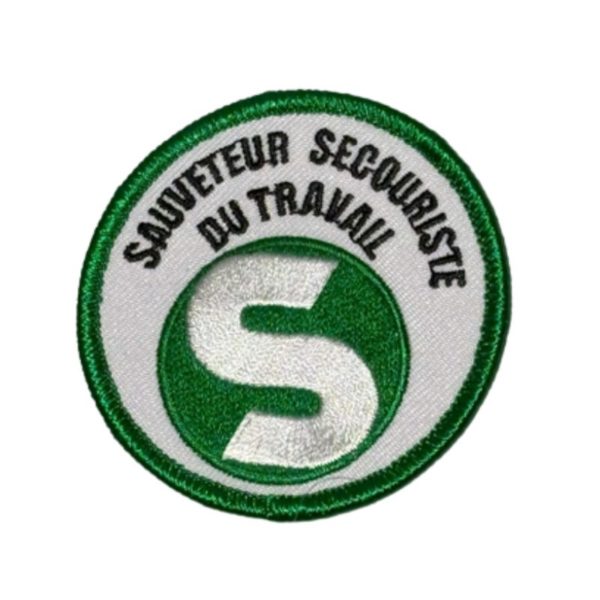 ecusson brodé thermocollant SST vert et blanc par BROD'ART